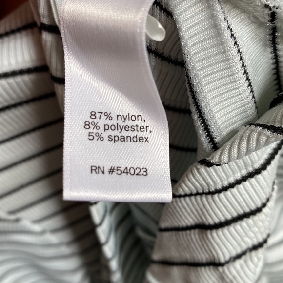 Athleta X Derek Lam IOC White Striped Madison Ave long Sleeve Athletic Shirt Top - Picture 7 of 9